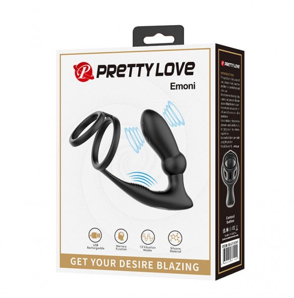 PRETTY LOVE - Emoni Vibrating Penis Sleeve Ring (Chargeable - Black) PRETTY LOVE - Emoni Vibrating Penis Sleeve Ring (Chargeable - Black)